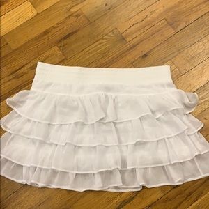 White frilly sheer lined skirt. Dance!